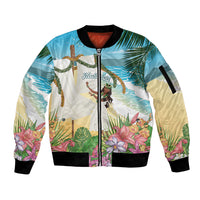 Aloha Hawaii Makahiki Hula Dance Sleeve Zip Bomber Jacket Beach Scenery LT7 Unisex Multicolor - Polynesian Pride
