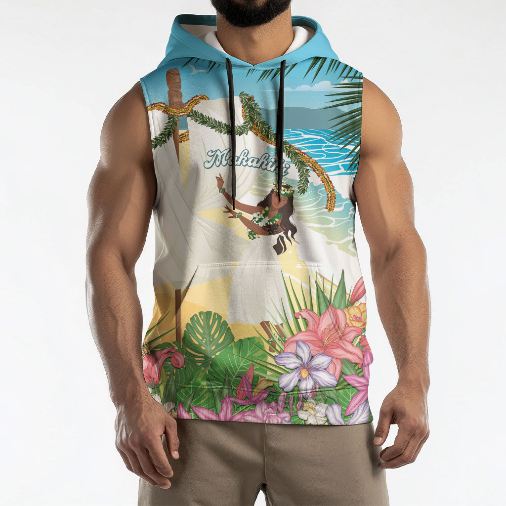 Aloha Hawaii Makahiki Hula Dance Sleeveless Hoodie Beach Scenery LT7 - Polynesian Pride