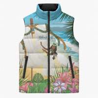 Aloha Hawaii Makahiki Hula Dance Sleeveless Puffer Jacket Beach Scenery LT7 Unisex Multicolor - Polynesian Pride