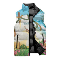 Aloha Hawaii Makahiki Hula Dance Sleeveless Puffer Jacket Beach Scenery LT7 - Polynesian Pride