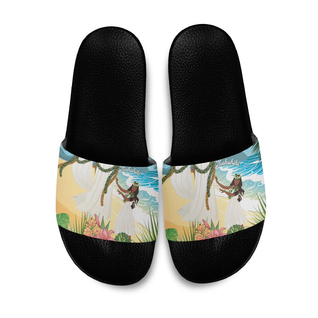 Aloha Hawaii Makahiki Hula Dance Slide Sandals Beach Scenery LT7 Multicolor - Polynesian Pride
