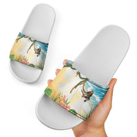 Aloha Hawaii Makahiki Hula Dance Slide Sandals Beach Scenery LT7 - Polynesian Pride
