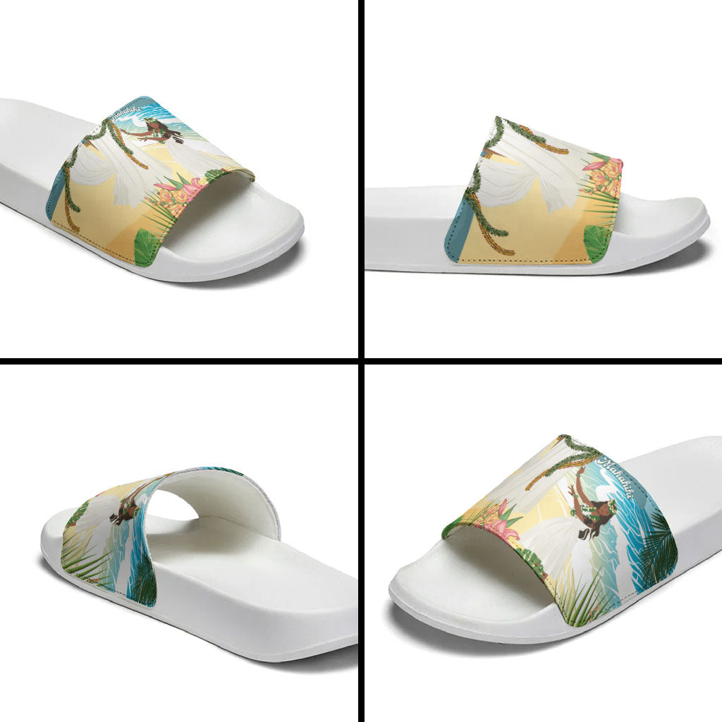 Aloha Hawaii Makahiki Hula Dance Slide Sandals Beach Scenery LT7 - Polynesian Pride