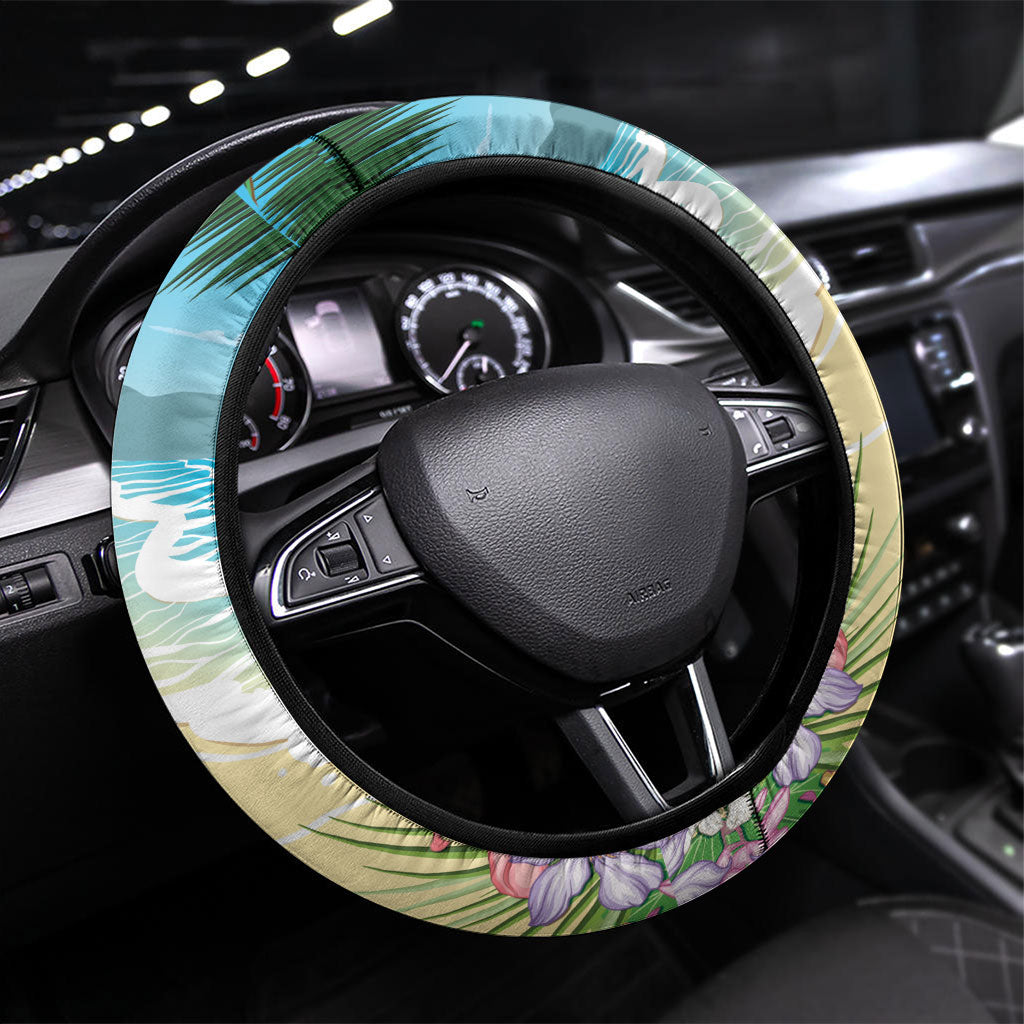 Aloha Hawaii Makahiki Hula Dance Steering Wheel Cover Beach Scenery