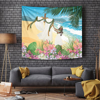 Aloha Hawaii Makahiki Hula Dance Tapestry Beach Scenery