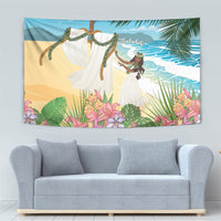 Aloha Hawaii Makahiki Hula Dance Tapestry Beach Scenery