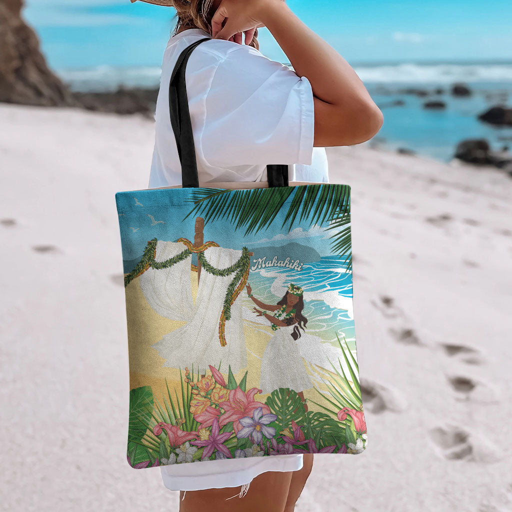 Aloha Hawaii Makahiki Hula Dance Tote Bag Beach Scenery