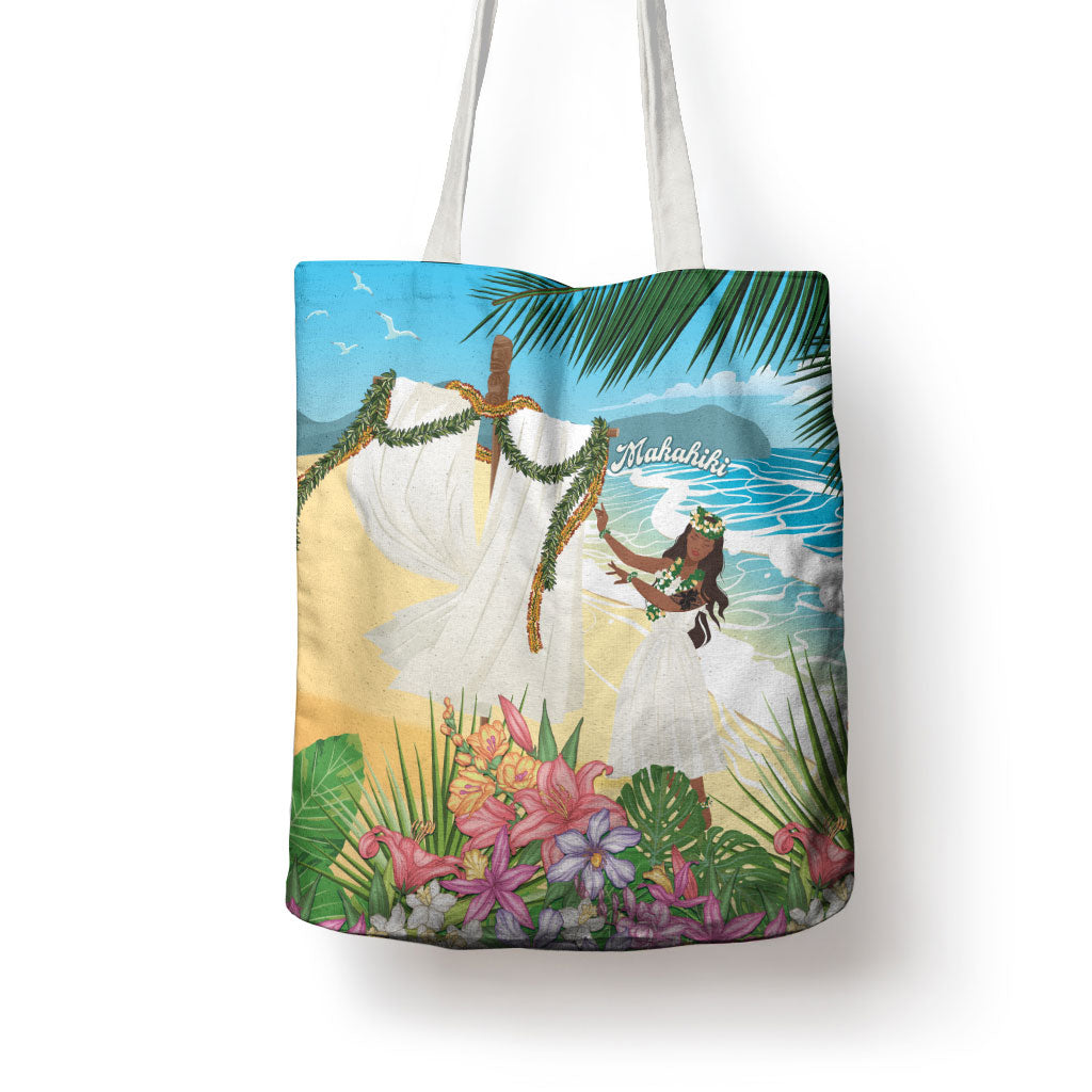 Aloha Hawaii Makahiki Hula Dance Tote Bag Beach Scenery
