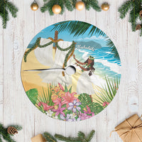 Aloha Hawaii Makahiki Hula Dance Tree Skirt Beach Scenery