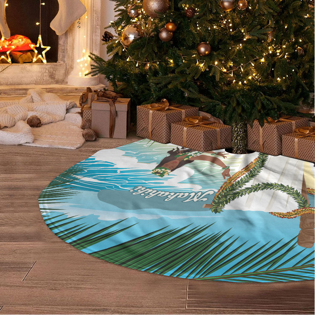Aloha Hawaii Makahiki Hula Dance Tree Skirt Beach Scenery