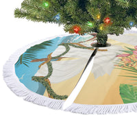 Aloha Hawaii Makahiki Hula Dance Tree Skirt Beach Scenery