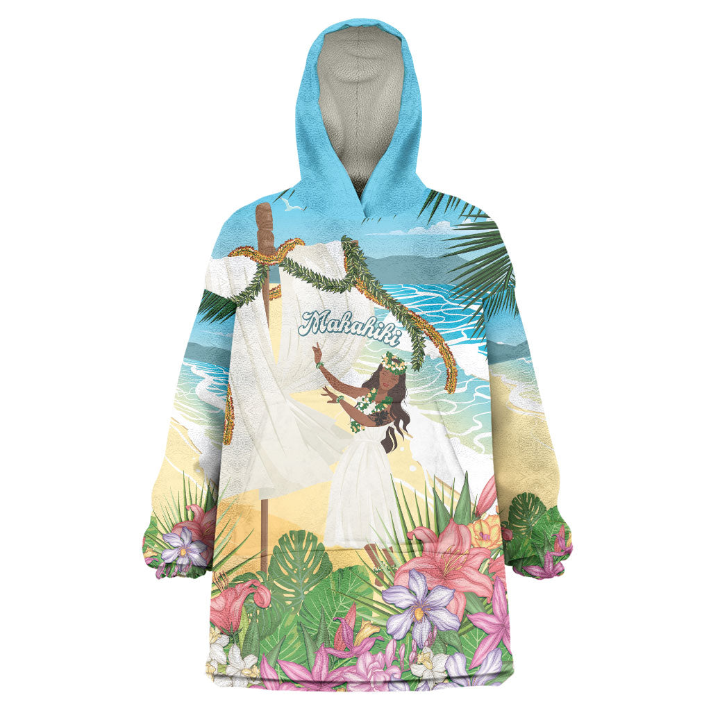 Aloha Hawaii Makahiki Hula Dance Wearable Blanket Hoodie Beach Scenery