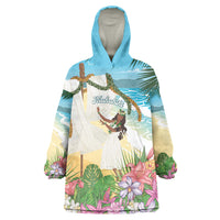 Aloha Hawaii Makahiki Hula Dance Wearable Blanket Hoodie Beach Scenery