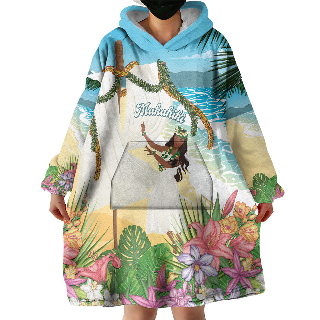 Aloha Hawaii Makahiki Hula Dance Wearable Blanket Hoodie Beach Scenery