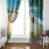 Aloha Hawaii Makahiki Hula Dance Window Curtain Beach Scenery LT7 - Polynesian Pride