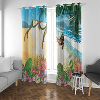 Aloha Hawaii Makahiki Hula Dance Window Curtain Beach Scenery LT7 With Grommets Multicolor - Polynesian Pride