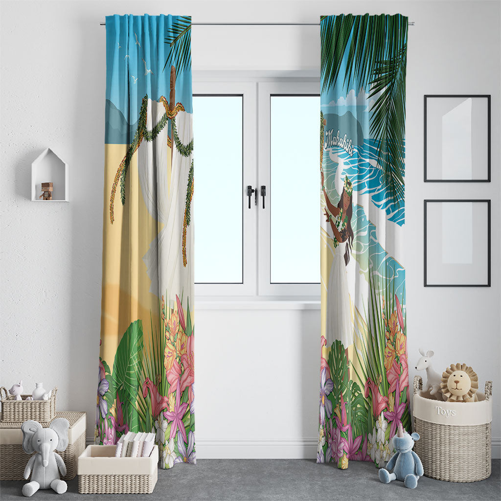 Aloha Hawaii Makahiki Hula Dance Window Curtain Beach Scenery LT7 - Polynesian Pride