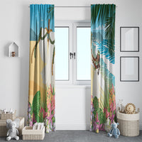 Aloha Hawaii Makahiki Hula Dance Window Curtain Beach Scenery LT7 - Polynesian Pride