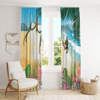 Aloha Hawaii Makahiki Hula Dance Window Curtain Beach Scenery LT7 - Polynesian Pride