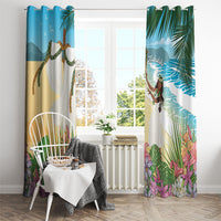 Aloha Hawaii Makahiki Hula Dance Window Curtain Beach Scenery LT7 - Polynesian Pride