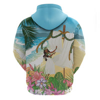 Aloha Hawaii Makahiki Hula Dance Zip Hoodie Beach Scenery