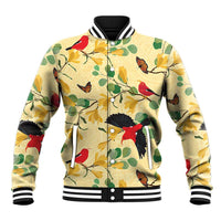 Aloha Hawaii Baseball Jacket I'iwi on Mamane Pastel Cream LT7 Unisex Light Yellow - Polynesian Pride