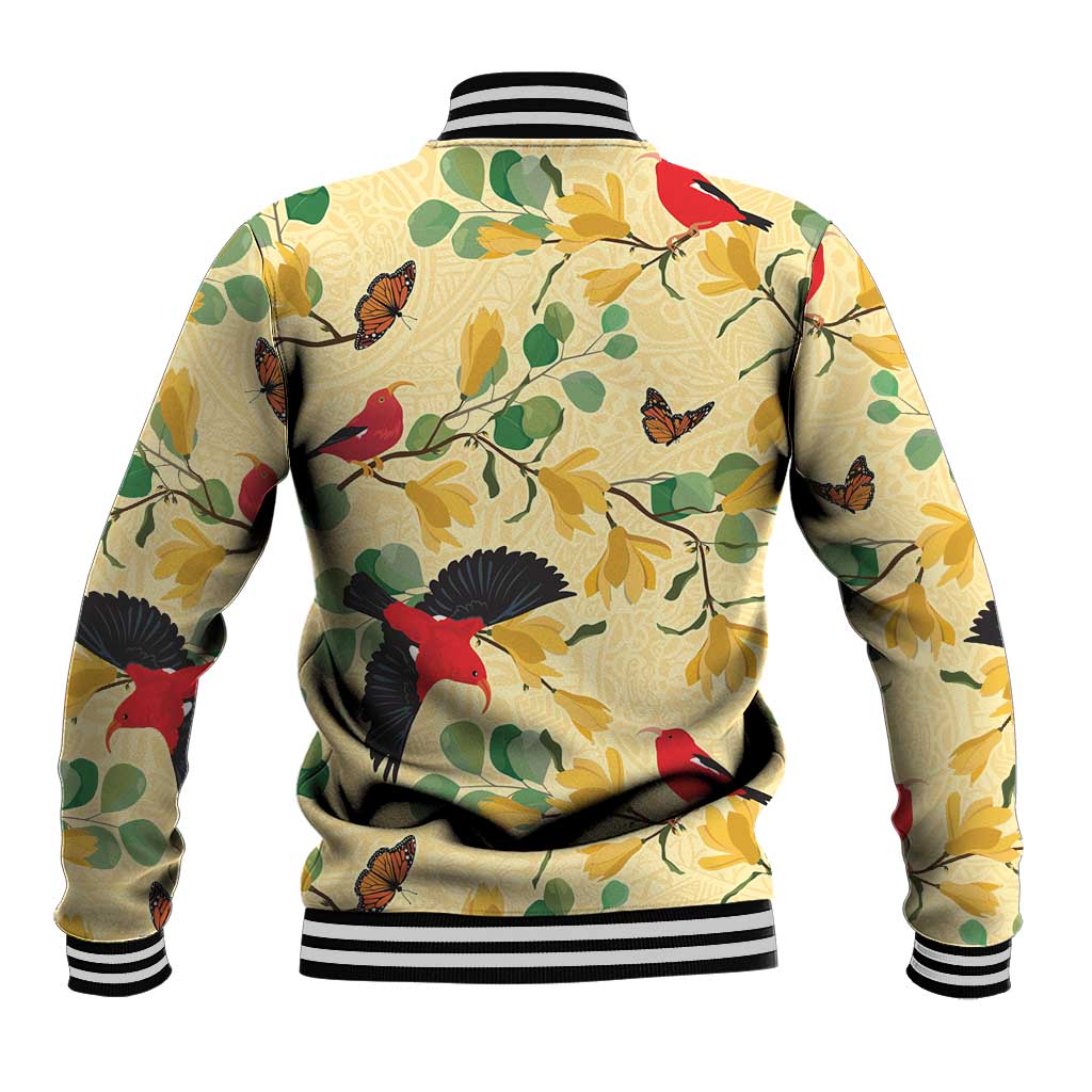 Aloha Hawaii Baseball Jacket I'iwi on Mamane Pastel Cream LT7 - Polynesian Pride