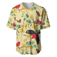 Aloha Hawaii Baseball Jersey I'iwi on Mamane Pastel Cream LT7 Light Yellow - Polynesian Pride