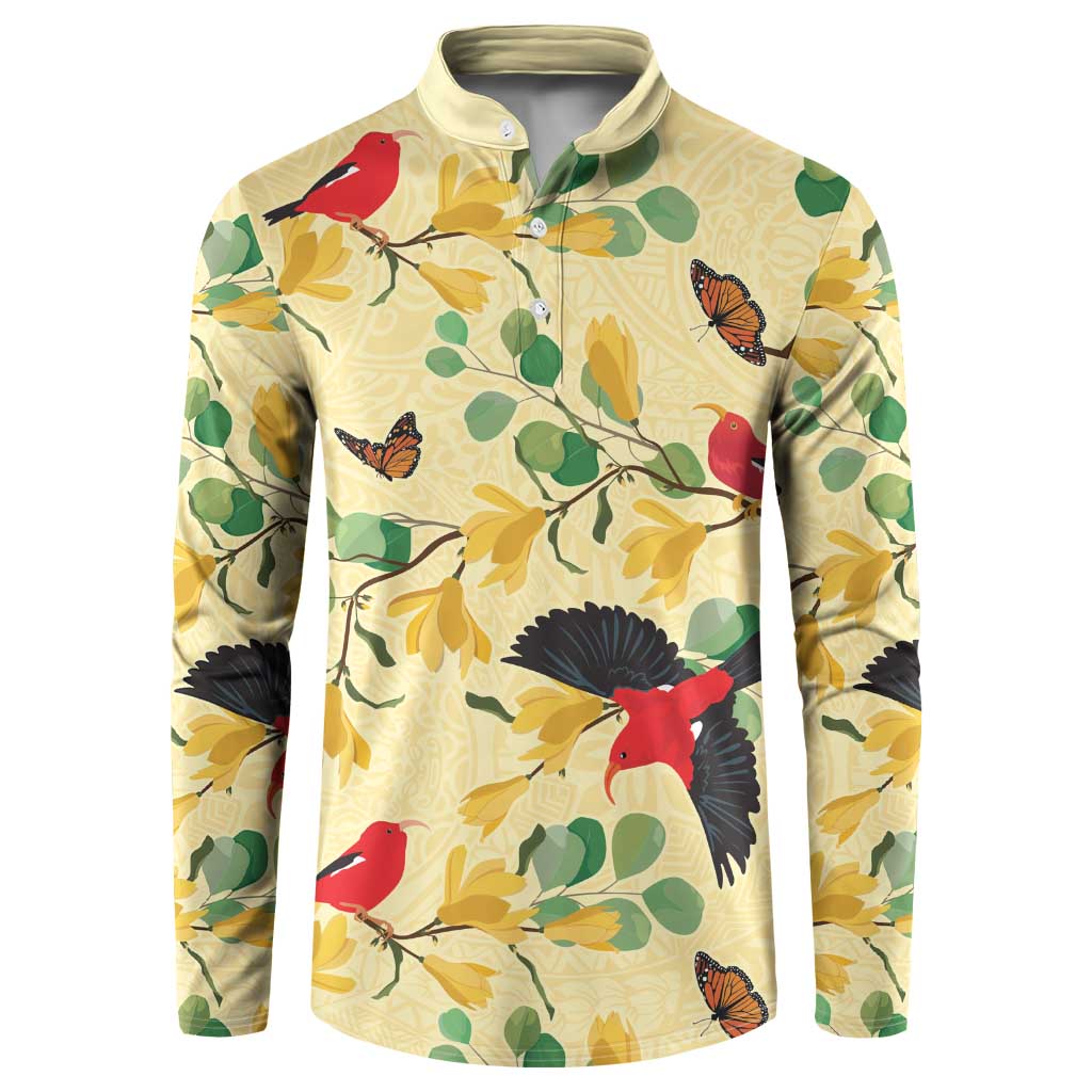 Aloha Hawaii Button Sweatshirt I'iwi on Mamane Pastel Cream LT7 Light Yellow - Polynesian Pride