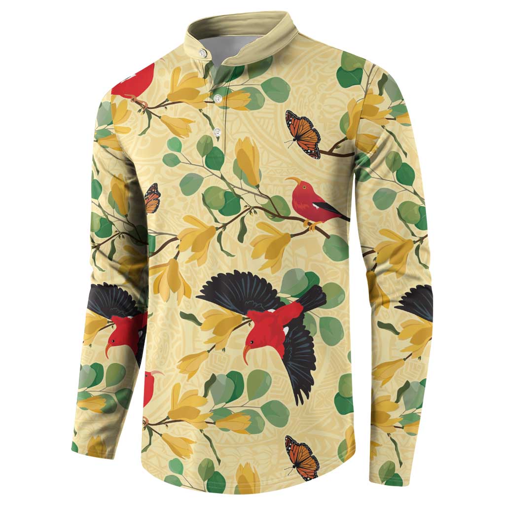 Aloha Hawaii Button Sweatshirt I'iwi on Mamane Pastel Cream LT7 - Polynesian Pride