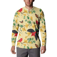 Aloha Hawaii Button Sweatshirt I'iwi on Mamane Pastel Cream LT7 - Polynesian Pride