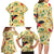 Aloha Hawaii Family Matching Long Sleeve Bodycon Dress and Hawaiian Shirt I'iwi on Mamane Pastel Cream