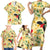 Aloha Hawaii Family Matching Short Sleeve Bodycon Dress and Hawaiian Shirt I'iwi on Mamane Pastel Cream