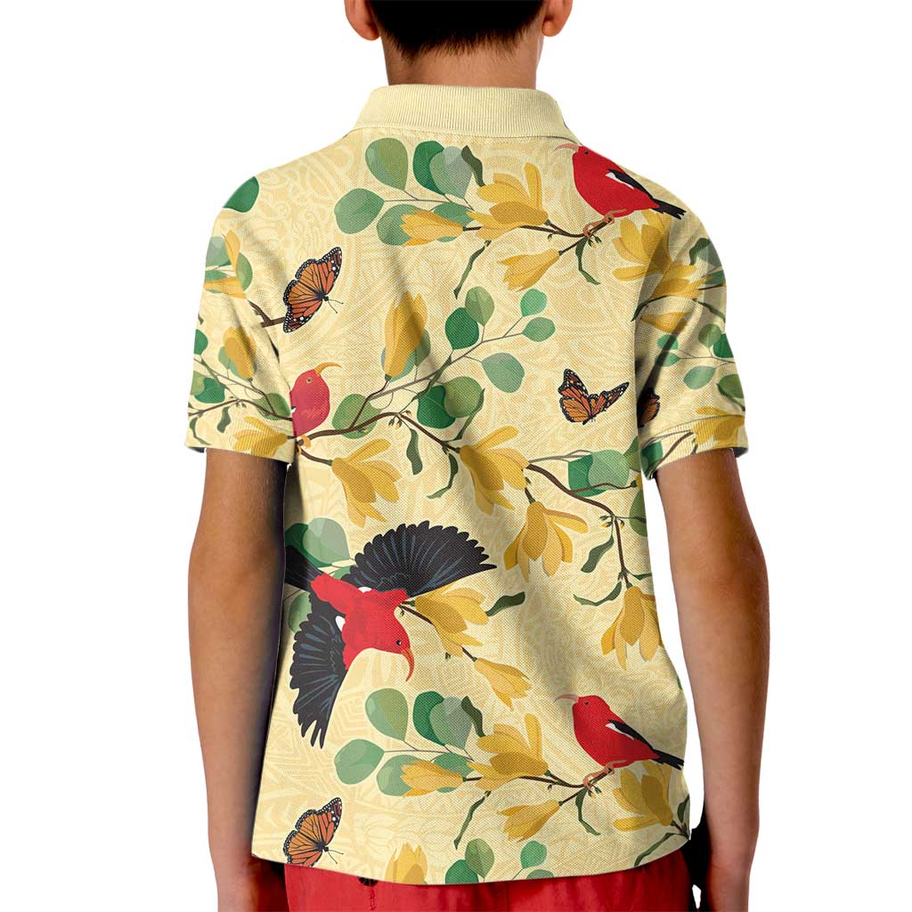 Aloha Hawaii Kid Polo Shirt I'iwi on Mamane Pastel Cream LT7 - Polynesian Pride