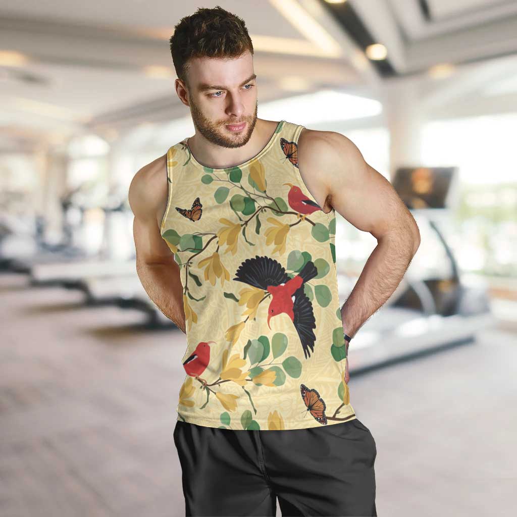 Aloha Hawaii Men Tank Top I'iwi on Mamane Pastel Cream LT7 Light Yellow - Polynesian Pride