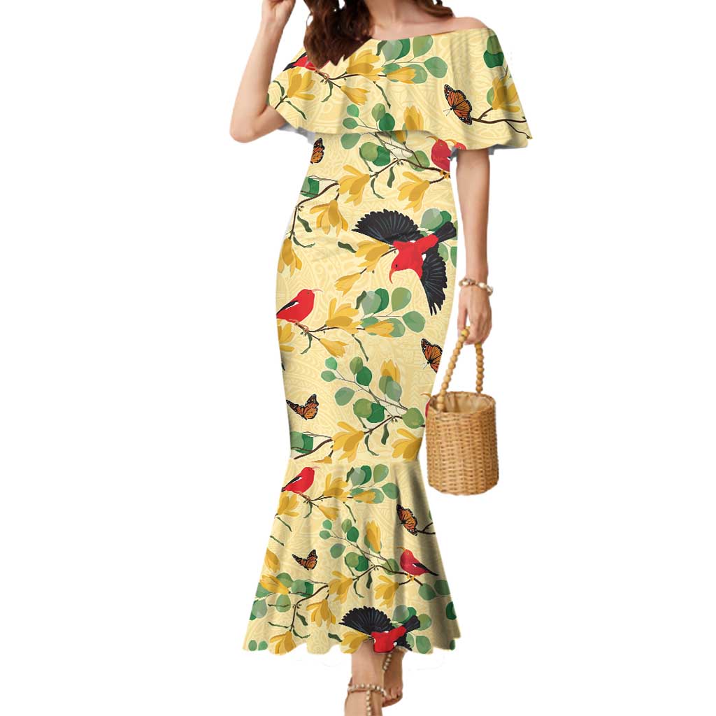 Aloha Hawaii Mermaid Dress I'iwi on Mamane Pastel Cream LT7 Women Light Yellow - Polynesian Pride