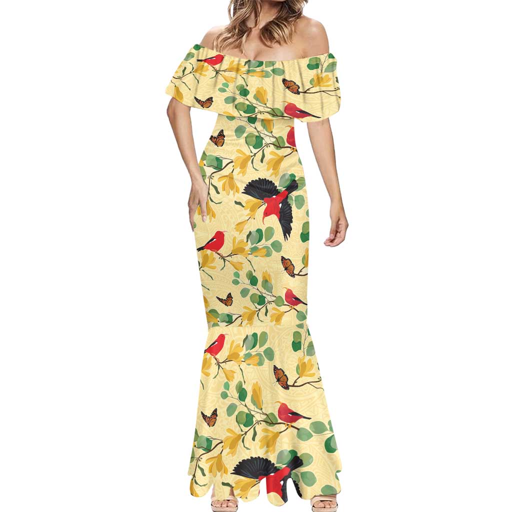 Aloha Hawaii Mermaid Dress I'iwi on Mamane Pastel Cream LT7 - Polynesian Pride