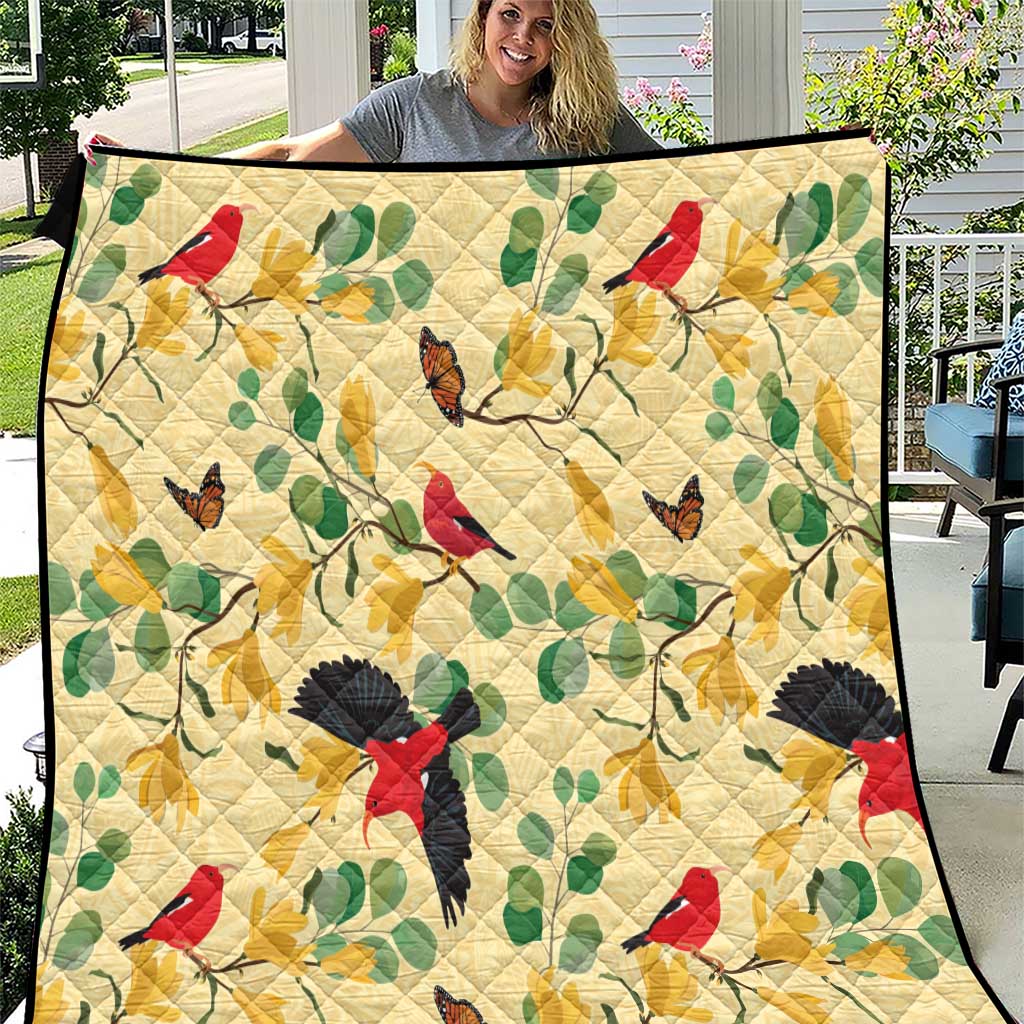 Aloha Hawaii Quilt I'iwi on Mamane Pastel Cream LT7 Light Yellow - Polynesian Pride