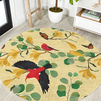 Aloha Hawaii Round Carpet I'iwi on Mamane Pastel Cream LT7 Light Yellow - Polynesian Pride