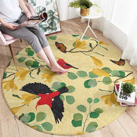 Aloha Hawaii Round Carpet I'iwi on Mamane Pastel Cream LT7 - Polynesian Pride