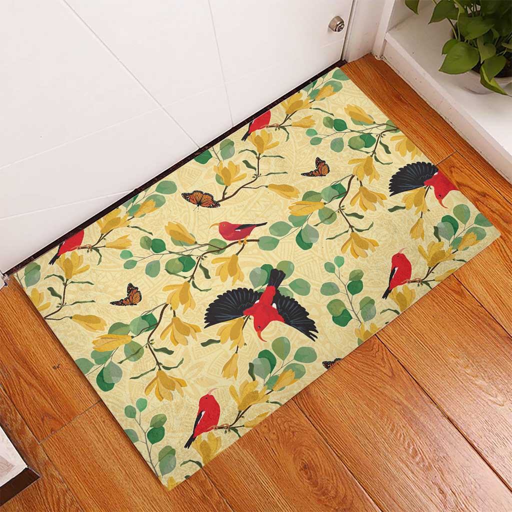 Aloha Hawaii Rubber Doormat I'iwi on Mamane Pastel Cream LT7 - Polynesian Pride