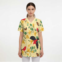 Aloha Hawaii Scrub Top I'iwi on Mamane Pastel Cream LT7 - Polynesian Pride
