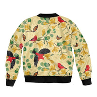 Aloha Hawaii Sleeve Zip Bomber Jacket I'iwi on Mamane Pastel Cream LT7 - Polynesian Pride
