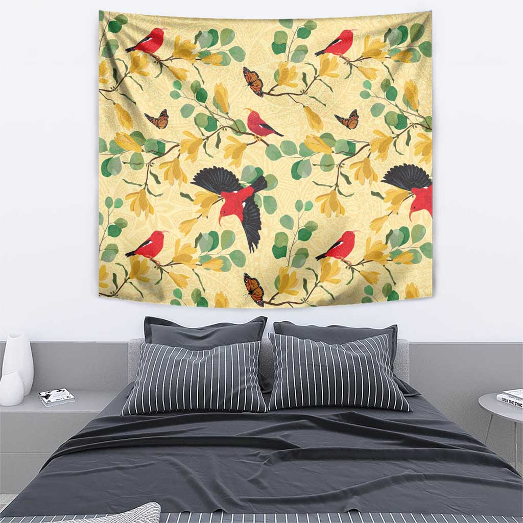 Aloha Hawaii Tapestry I'iwi on Mamane Pastel Cream LT7 - Polynesian Pride