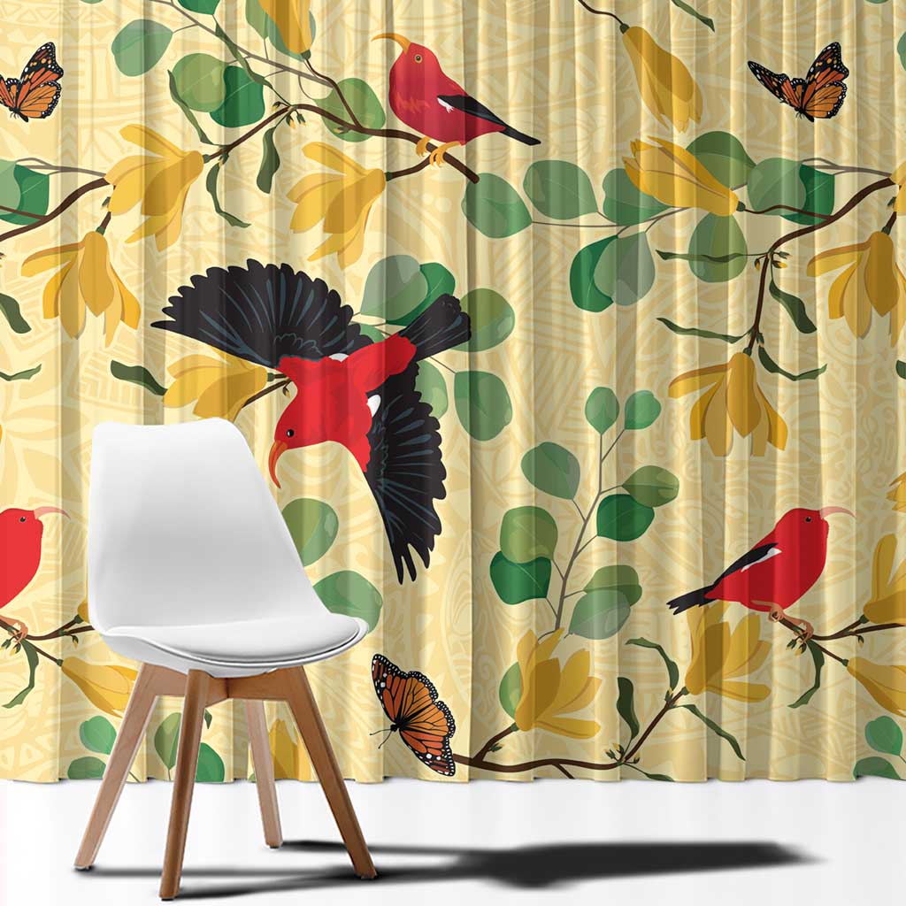 Aloha Hawaii Window Curtain I'iwi on Mamane Pastel Cream LT7 - Polynesian Pride