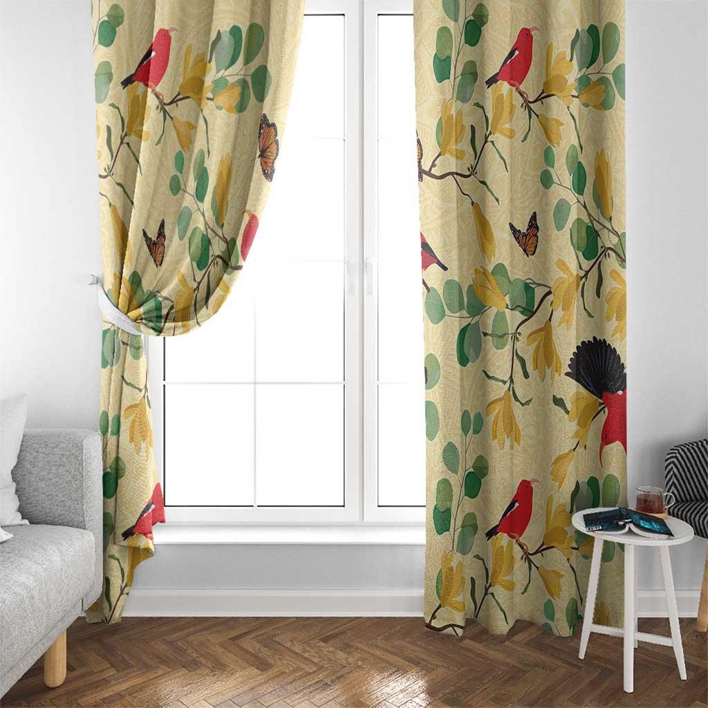 Aloha Hawaii Window Curtain I'iwi on Mamane Pastel Cream LT7 - Polynesian Pride