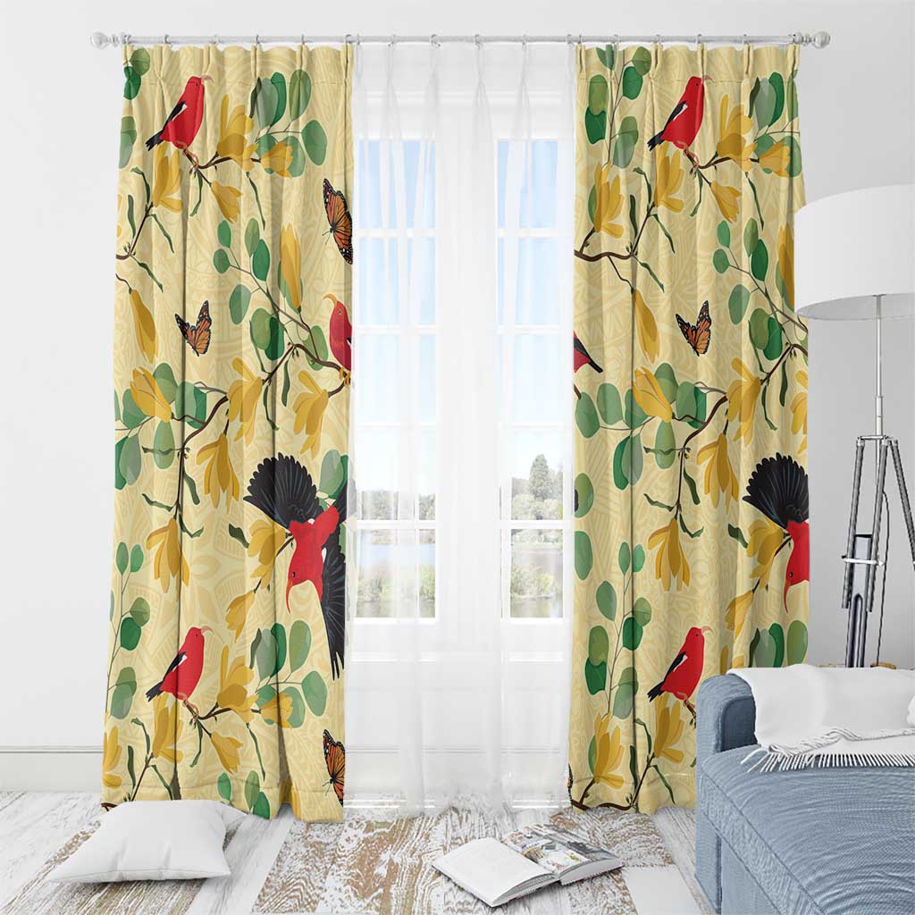 Aloha Hawaii Window Curtain I'iwi on Mamane Pastel Cream LT7 - Polynesian Pride