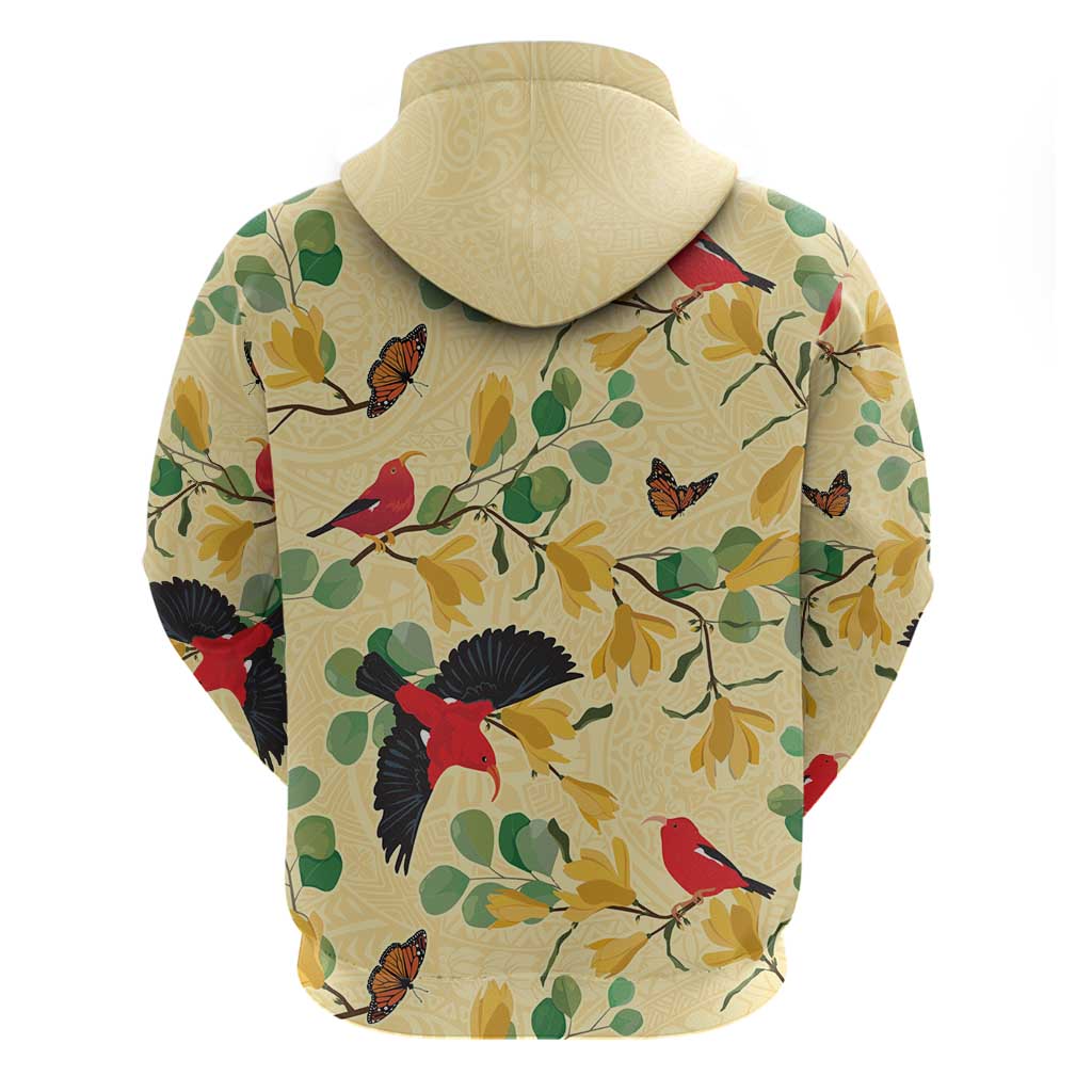 Aloha Hawaii Zip Hoodie I'iwi on Mamane Pastel Cream LT7 - Polynesian Pride