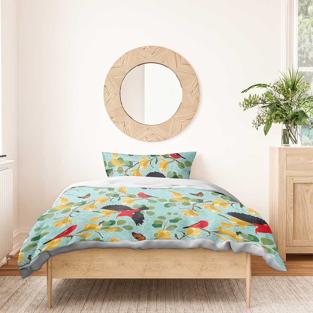 Aloha Hawaii Bedding Set I'iwi on Mamane Pastel Turquoise LT7 - Polynesian Pride