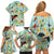 Aloha Hawaii Family Matching Off Shoulder Short Dress and Hawaiian Shirt I'iwi on Mamane Pastel Turquoise